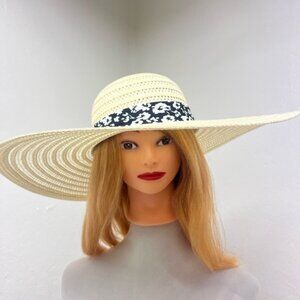 Women's Wide Brim Straw Hat - A New Day - Ivory